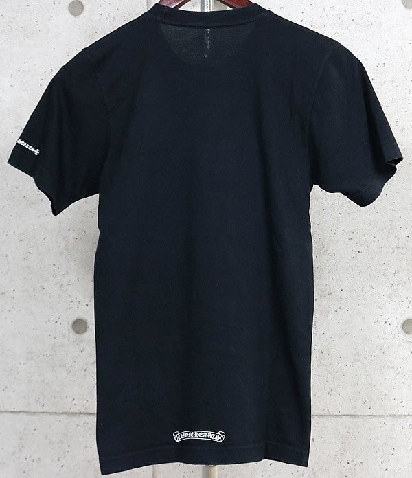 CHROME HEARTS Neck Logo Print Pocket T-Shirt Black Size XS