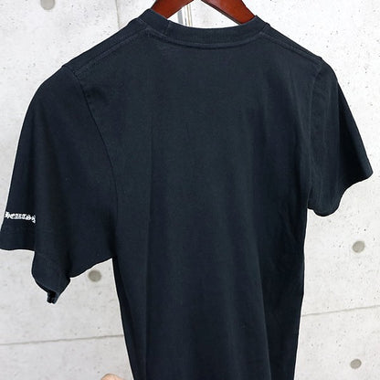 CHROME HEARTS Neck Logo Print Pocket T-Shirt Black Size XS