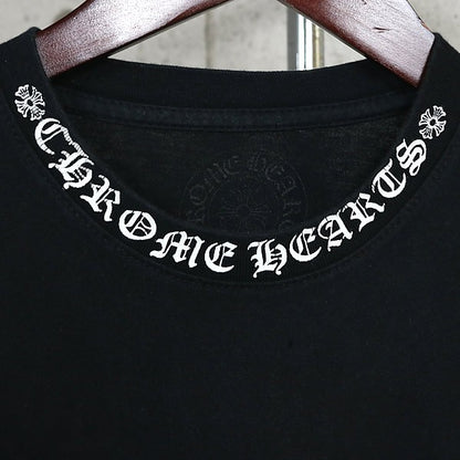 CHROME HEARTS Neck Logo Print Pocket T-Shirt Black Size XS