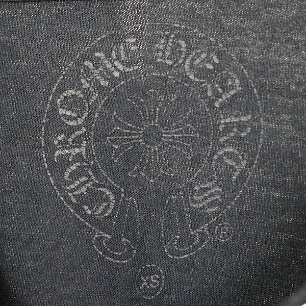 CHROME HEARTS Neck Logo Print Pocket T-Shirt Black Size XS