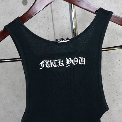 CHROME HEARTS Tokyo FUCK YOU Horseshoe Top Black Size S