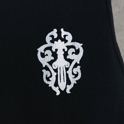 CHROME HEARTS Tokyo FUCK YOU Horseshoe Top Black Size S