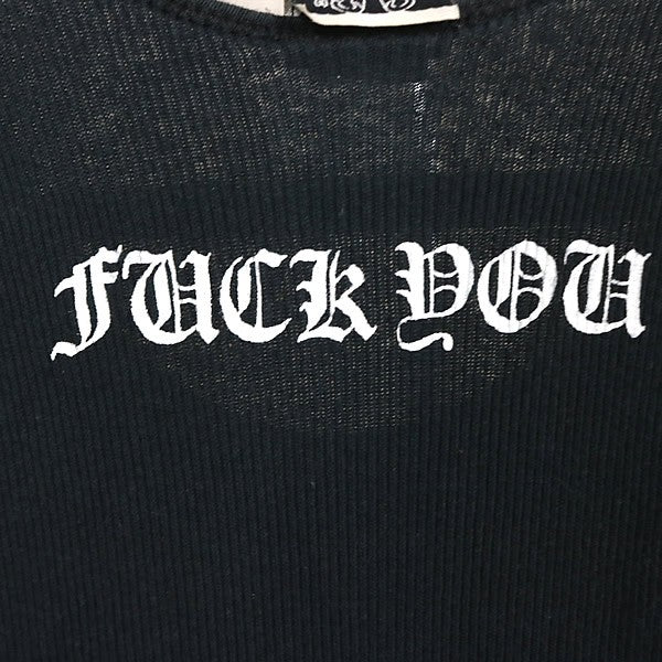 CHROME HEARTS Tokyo FUCK YOU Horseshoe Top Black Size S