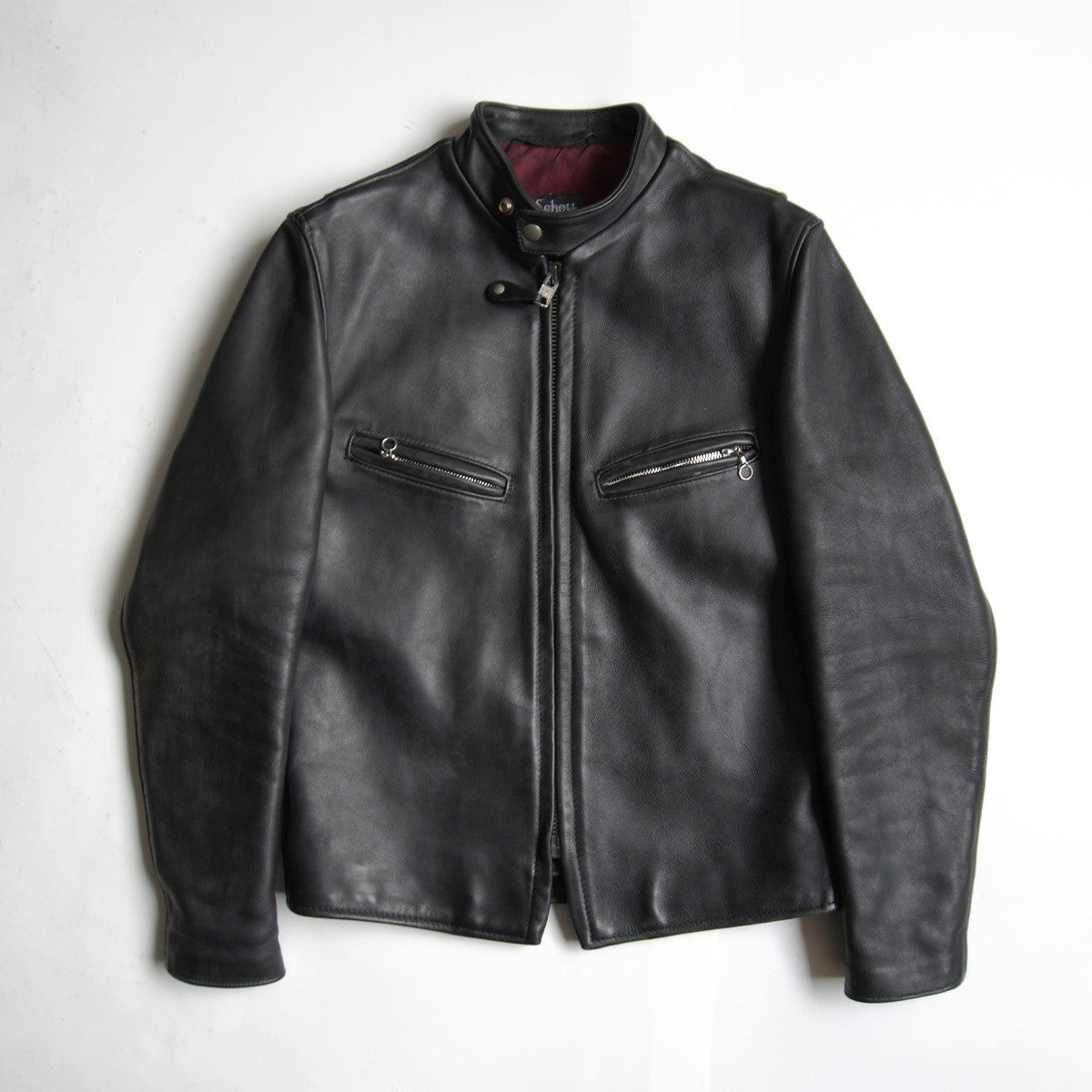 Schott 641XX Cafe Racer Jacket Black Size 36