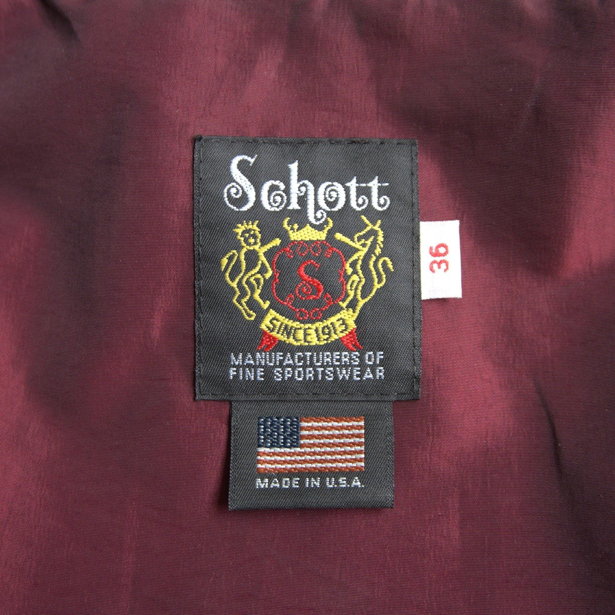 Schott 641XX Cafe Racer Jacket Black Size 36