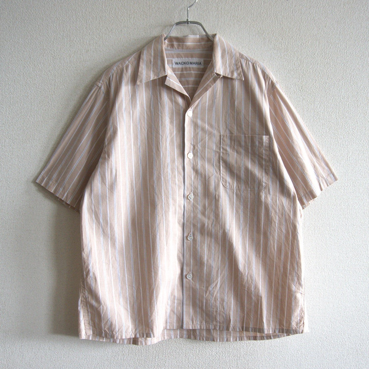 Wacko Maria STRIPED OPEN COLLAR SHIRT S/S Size S