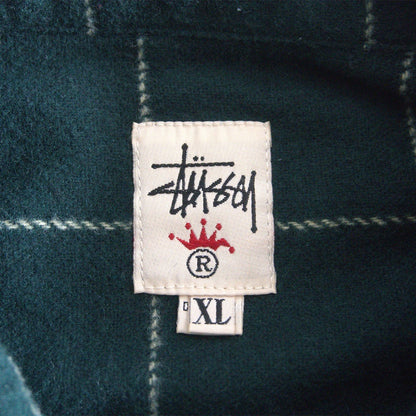 Stussy 90S Wool Checked Zip-up Jacket Size XL