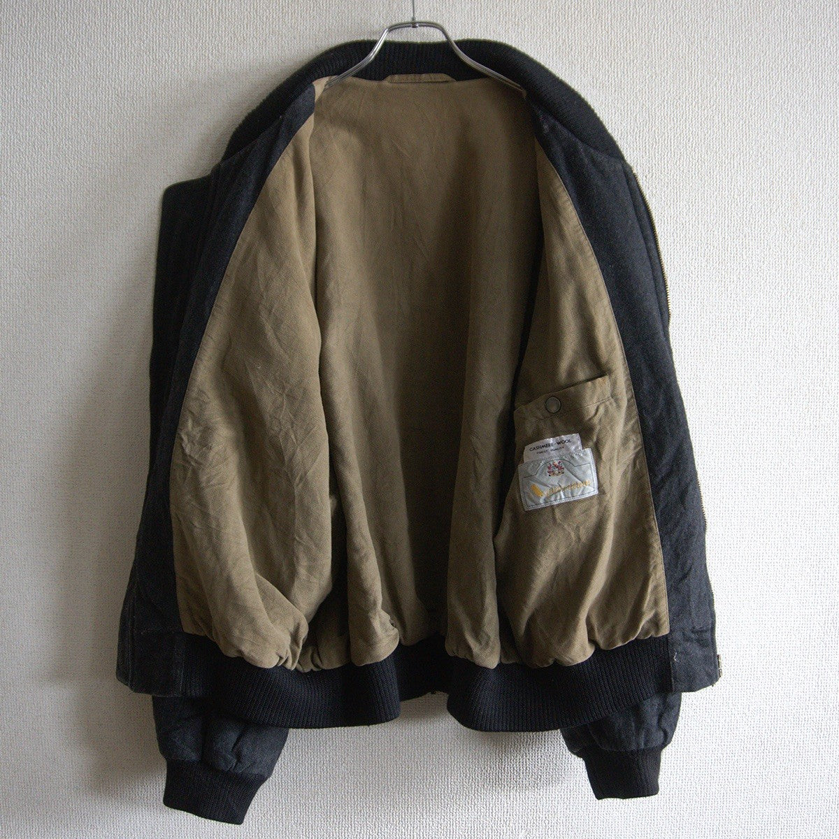 Aquascutum 80s Cashmere Wool Bomber Jacket Size XXL