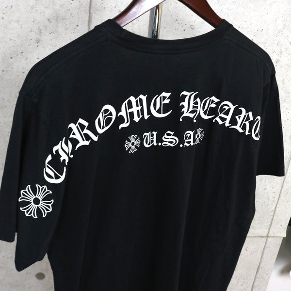 CHROME HEARTS Arch Logo Print Pocket T-Shirt Black Size L
