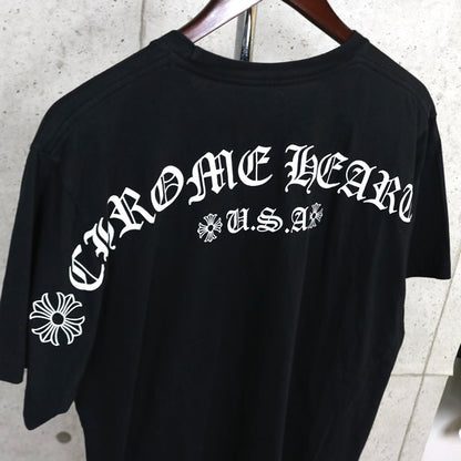 CHROME HEARTS Arch Logo Print Pocket T-Shirt Black Size L