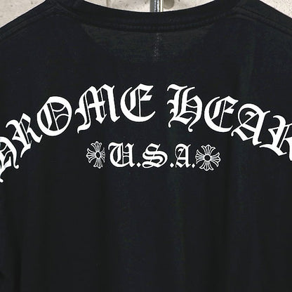 CHROME HEARTS Arch Logo Print Pocket T-Shirt Black Size L