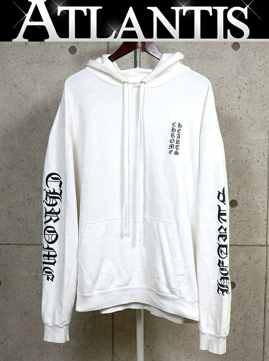 CHROME HEARTS CH+ Horseshoe All-over Hoodie White Size XL