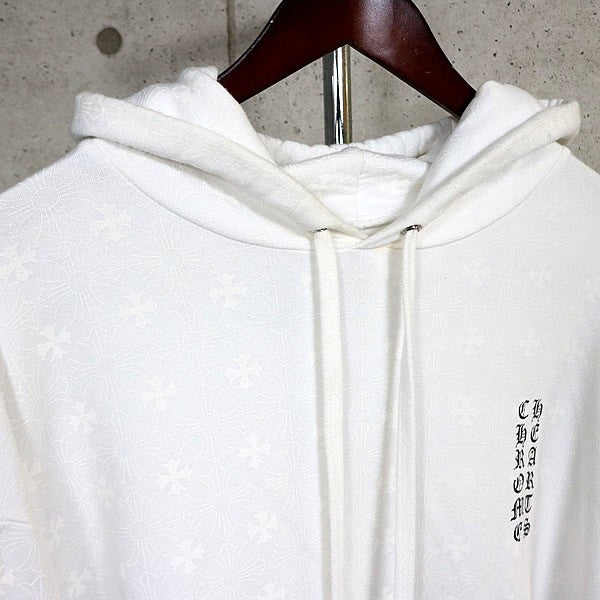 CHROME HEARTS CH+ Horseshoe All-over Hoodie White Size XL