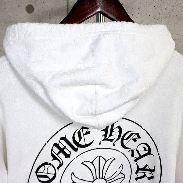 CHROME HEARTS CH+ Horseshoe All-over Hoodie White Size XL