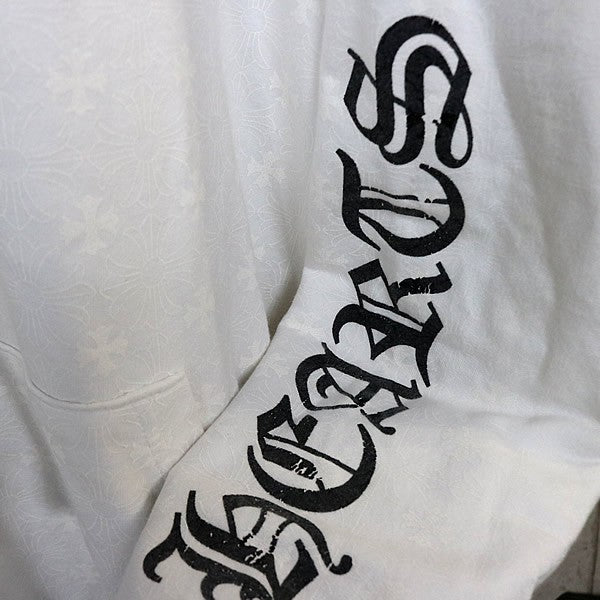 CHROME HEARTS CH+ Horseshoe All-over Hoodie White Size XL