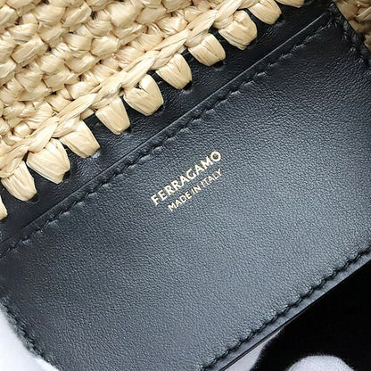 Salvatore Ferragamo Hug XS Raffia Bag Brown Size ONE SIZE