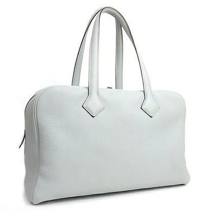 HERMES Victoria 35 Taurillon Clemence Bag Blue Size ONE SIZE