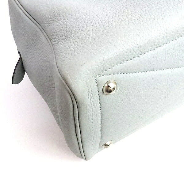HERMES Victoria 35 Taurillon Clemence Bag Blue Size ONE SIZE