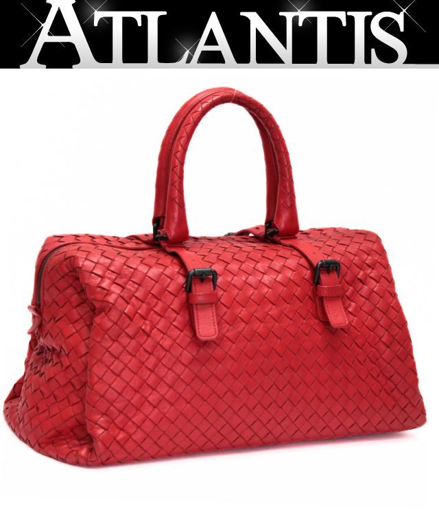BOTTEGA VENETA Intrecciato Leather Bag Red Size ONE SIZE