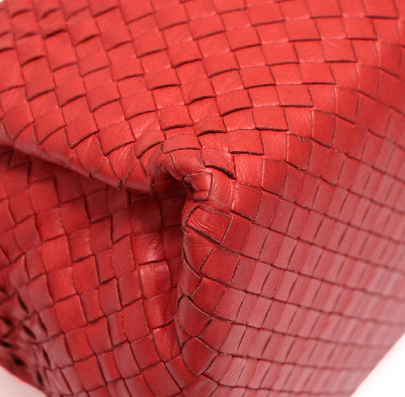 BOTTEGA VENETA Intrecciato Leather Bag Red Size ONE SIZE