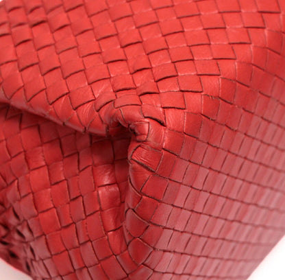 BOTTEGA VENETA Intrecciato Leather Bag Red Size ONE SIZE