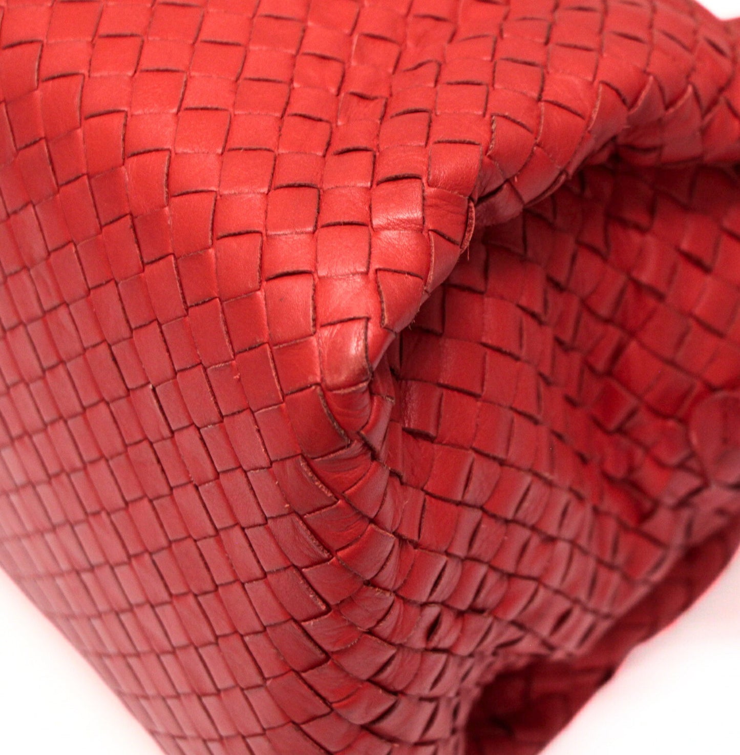 BOTTEGA VENETA Intrecciato Leather Bag Red Size ONE SIZE