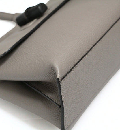 GUCCI Bamboo Daily Leather 2-Way Bag Gray Size ONE SIZE