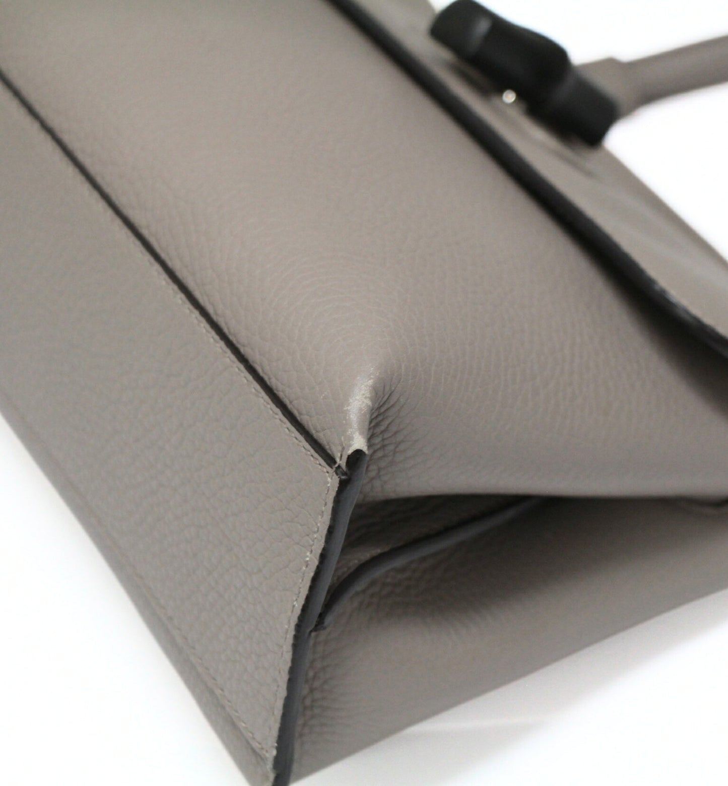 GUCCI Bamboo Daily Leather 2-Way Bag Gray Size ONE SIZE