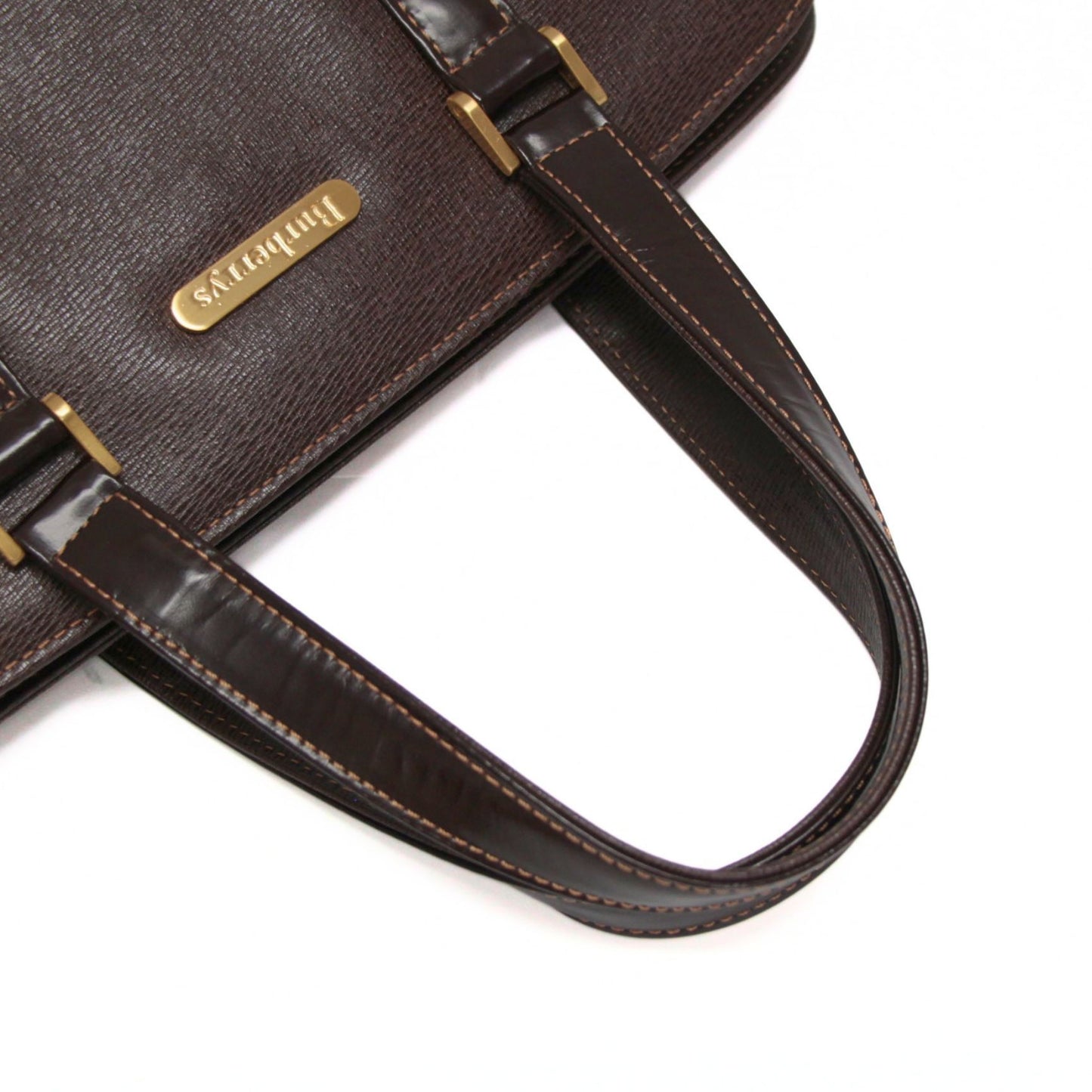 BURBERRY Leather Hand Bag Brown Size ONE SIZE