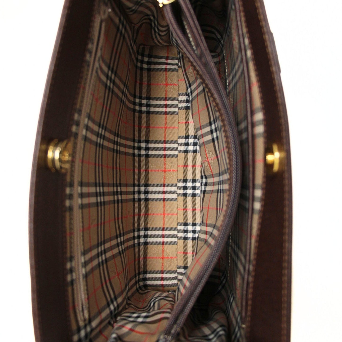 BURBERRY Leather Hand Bag Brown Size ONE SIZE