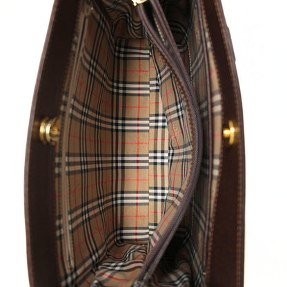 BURBERRY Leather Hand Bag Brown Size ONE SIZE