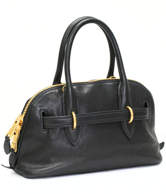 miu miu Aventure Leather 2-Way Bag Black Size ONE SIZE