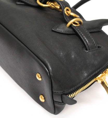 miu miu Aventure Leather 2-Way Bag Black Size ONE SIZE