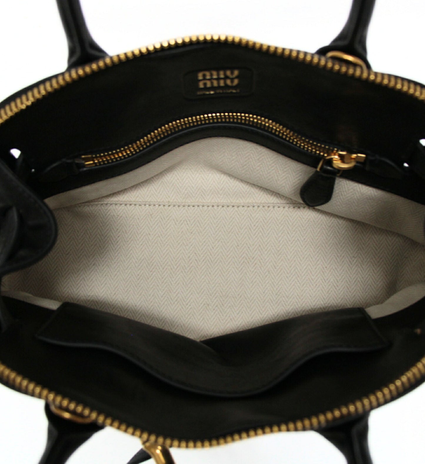 miu miu Aventure Leather 2-Way Bag Black Size ONE SIZE