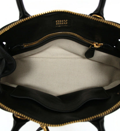 miu miu Aventure Leather 2-Way Bag Black Size ONE SIZE