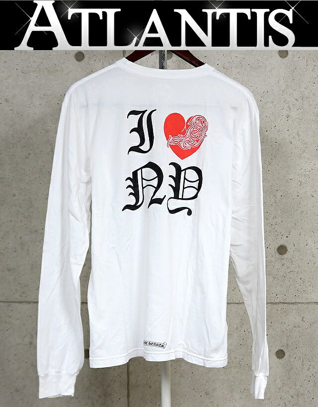 CHROME HEARTS I LOVE NY Long Sleeve T-Shirt White Size L