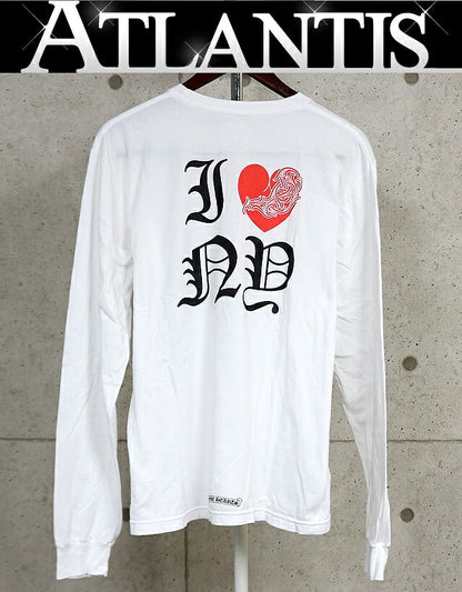 CHROME HEARTS I LOVE NY Long Sleeve T-Shirt White Size L