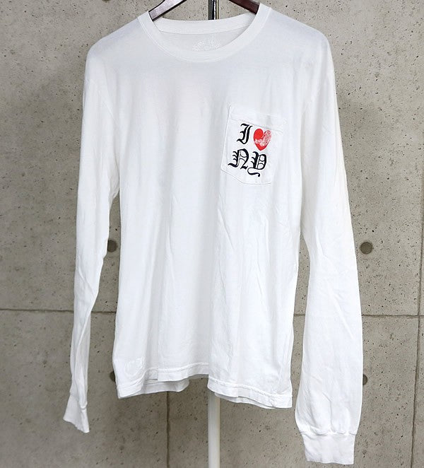 CHROME HEARTS I LOVE NY Long Sleeve T-Shirt White Size L