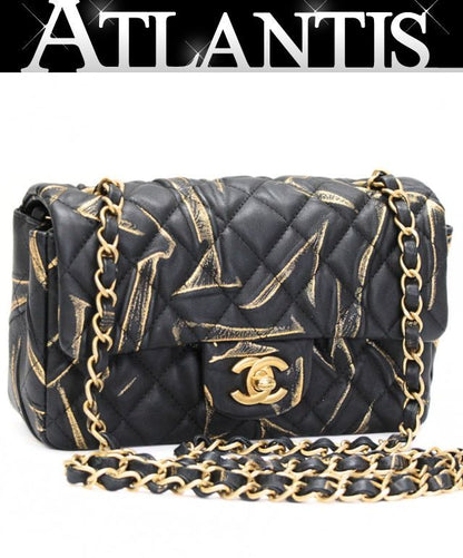 CHANEL Mini Matelasse 20 Bag Black/Gold Size ONE SIZE