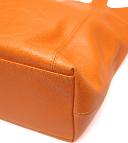 CHANEL Coco Mark Caviar Skin Bag Orange Size ONE SIZE