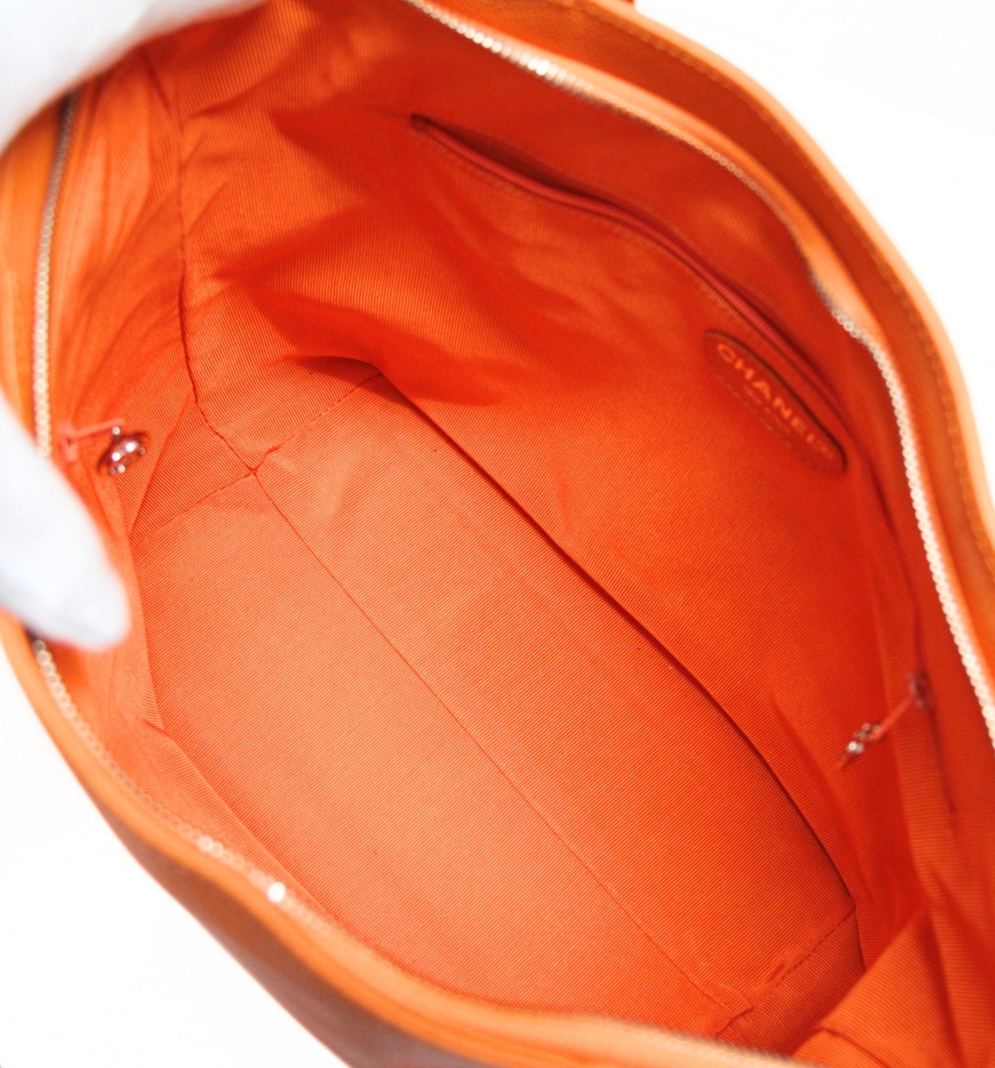 CHANEL Coco Mark Caviar Skin Bag Orange Size ONE SIZE