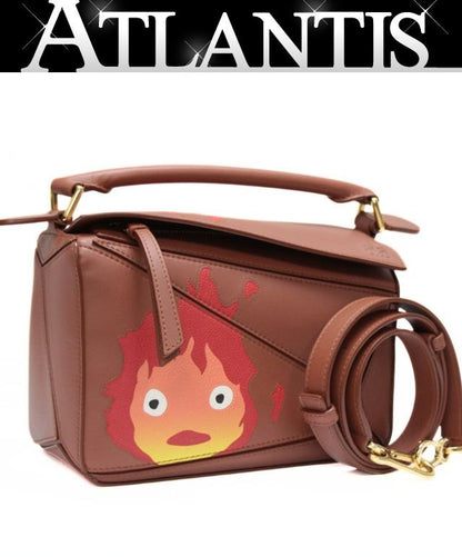 LOEWE Small Howl's Calcifer Puzzle Bag Brown Size ONE SIZE