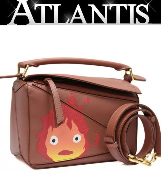 LOEWE Small Howl's Calcifer Puzzle Bag Brown Size ONE SIZE