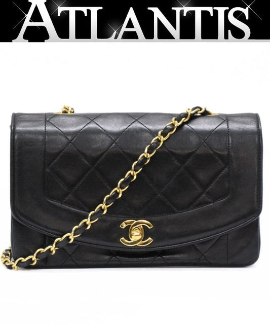 CHANEL Diana 22 Matelasse Lambskin Bag Black Size ONE SIZE