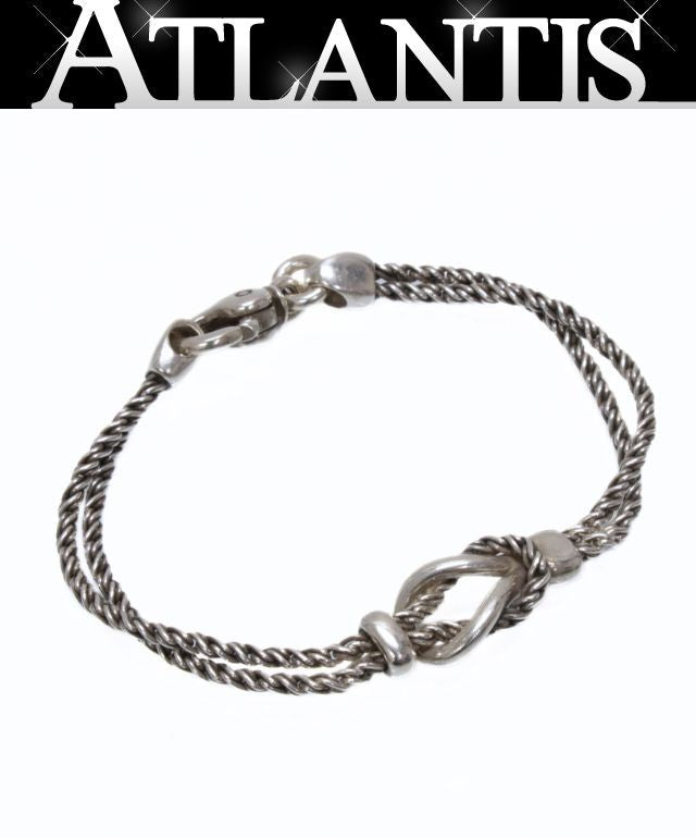 TIFFANY Double Rope Center Knot SV925 Silver Bracelet Size ONE SIZE