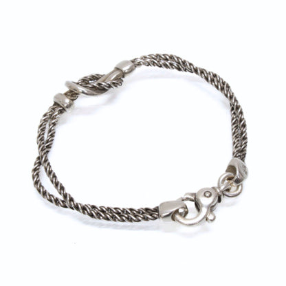 TIFFANY Double Rope Center Knot SV925 Silver Bracelet Size ONE SIZE