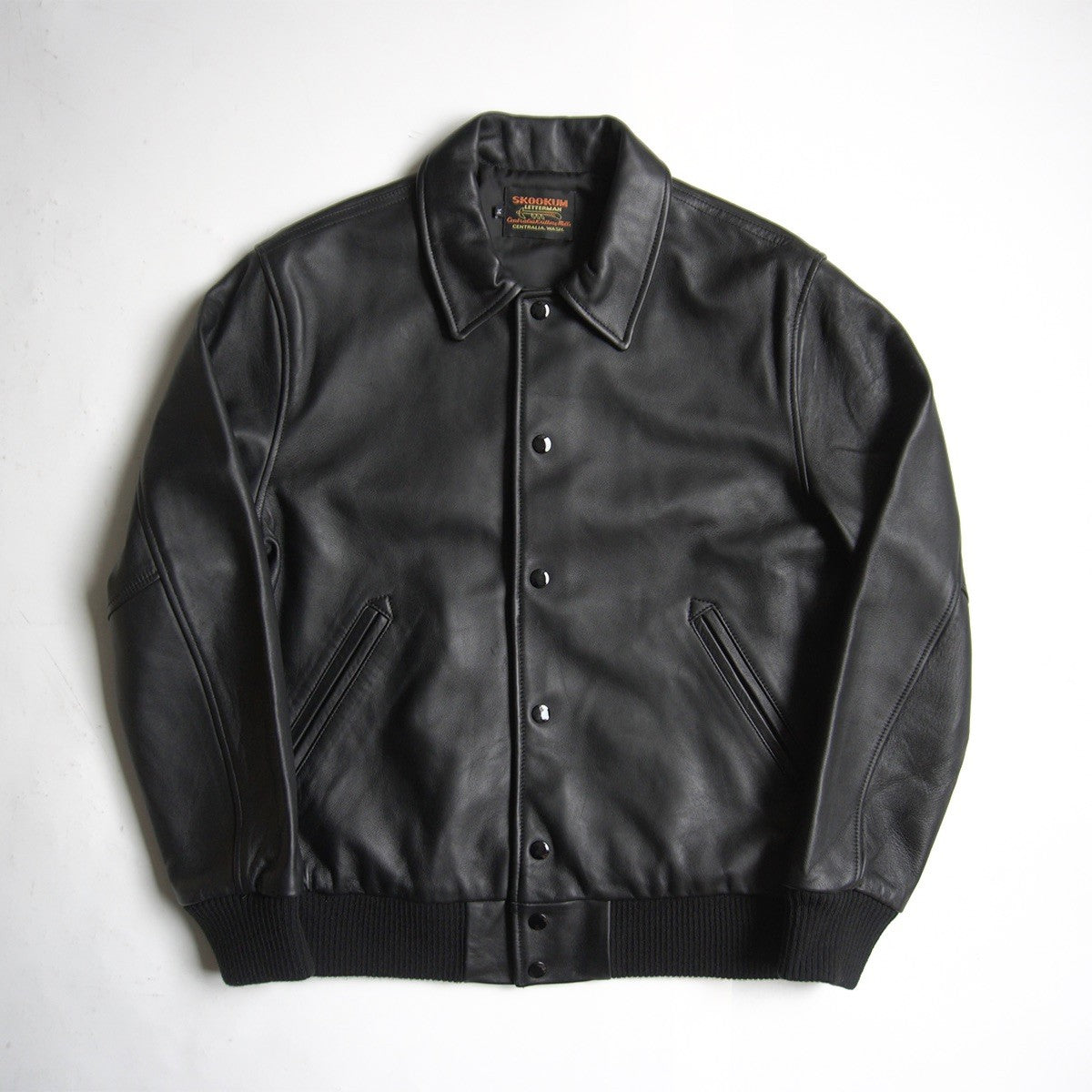 Skookum Byron Collar Leather Jacket Black Size M