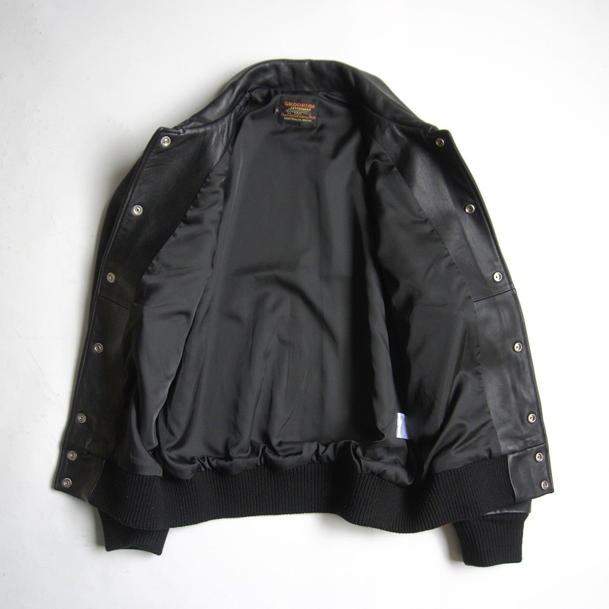 Skookum Byron Collar Leather Jacket Black Size M