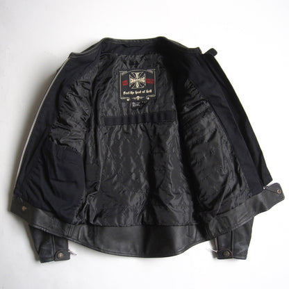 West Coast Choppers Leather Biker Jacket Black Size S