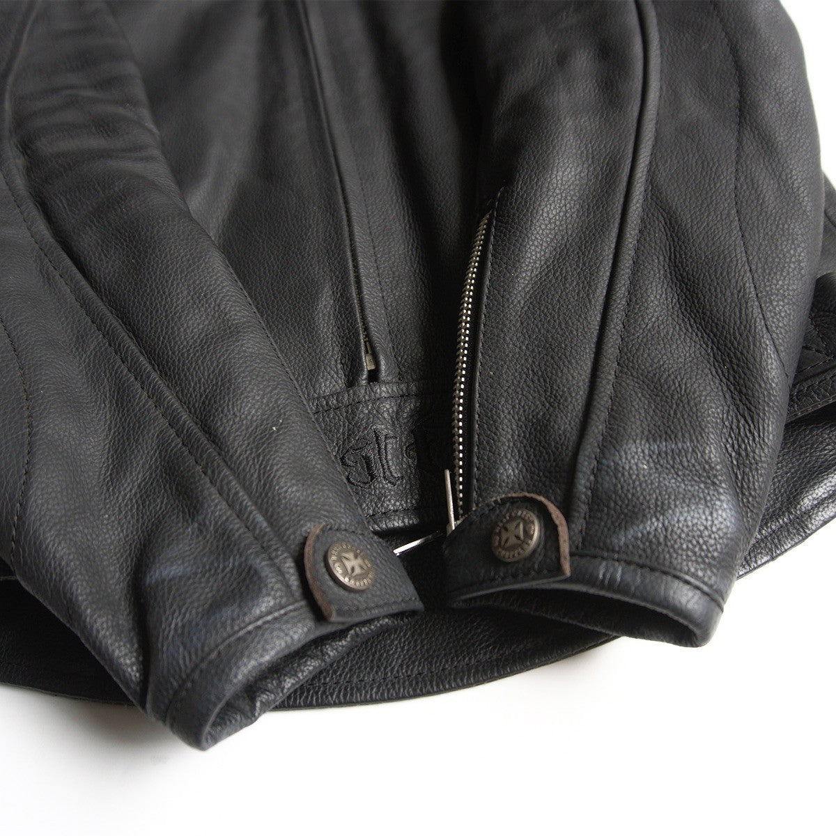 West Coast Choppers Leather Biker Jacket Black Size S